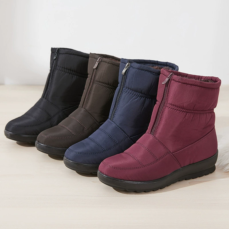insulated ankle boots, warm padded low boots, sizes 35–43, colors black/navy/burgundy/dark brown