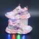Girls Shoes with Light 2022 Autumn New Mesh Breathable Shoes Leather Shoes Girls Sneakers Princess Shoes