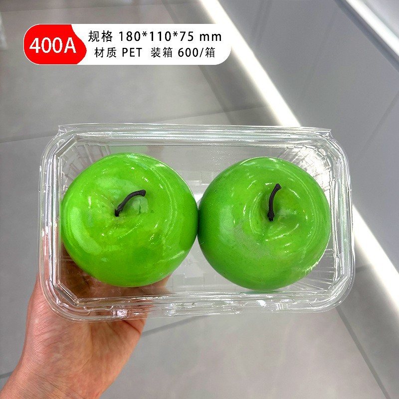 Caja de embalaje de frutas desechable con cubierta de fábrica 500g venta directa sandía fresas caja de embalaje transparente de frutas y verduras frescas