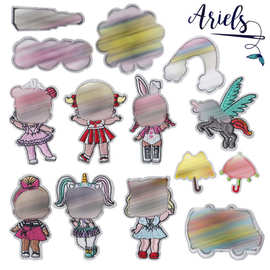 现货刺绣布贴LOL卡通娃太阳花贴布背胶补丁童装包包辅料刺绣布贴