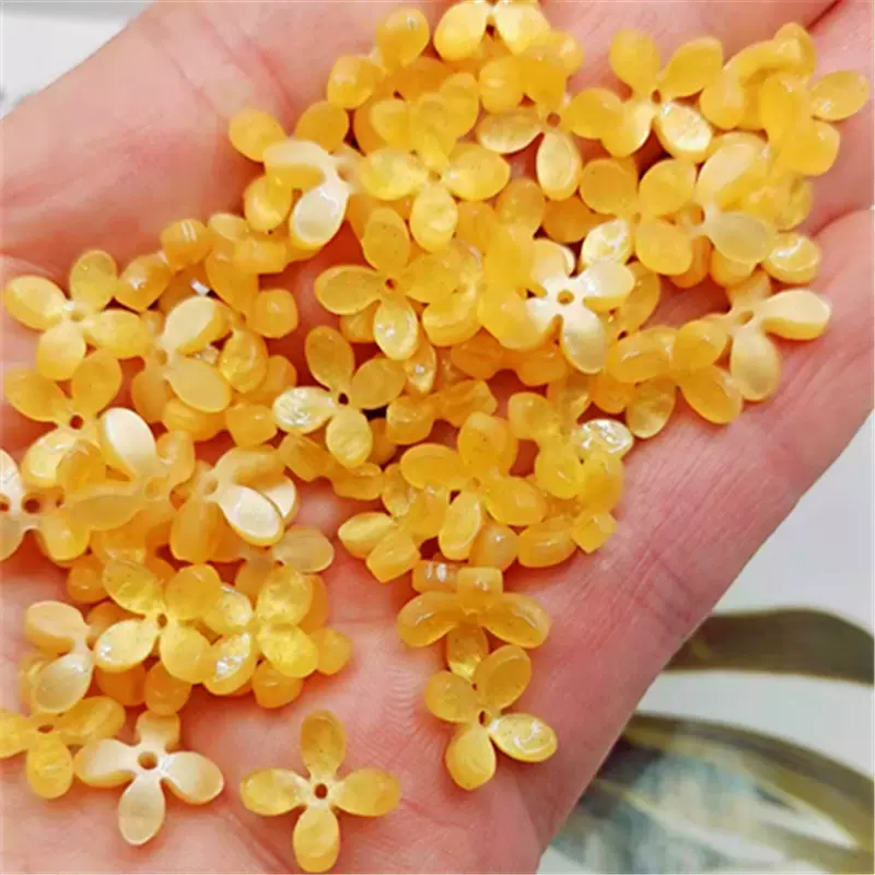 亚克力葱粉8-12mm立体桂花古风发簪diy饰品配件发饰手工材料批发