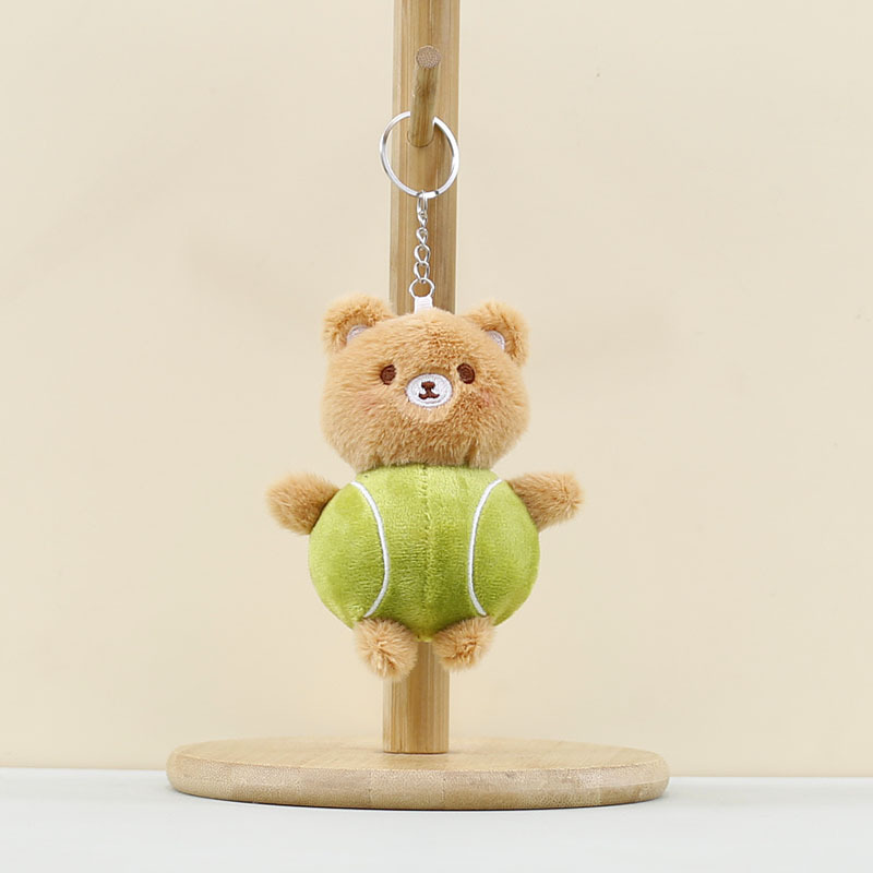 かわいいクリエイティブサッカー子犬ぬいぐるみペンダントウサギクマおもちゃ人形バッグペンダント人形キーホルダーベビー|undefined