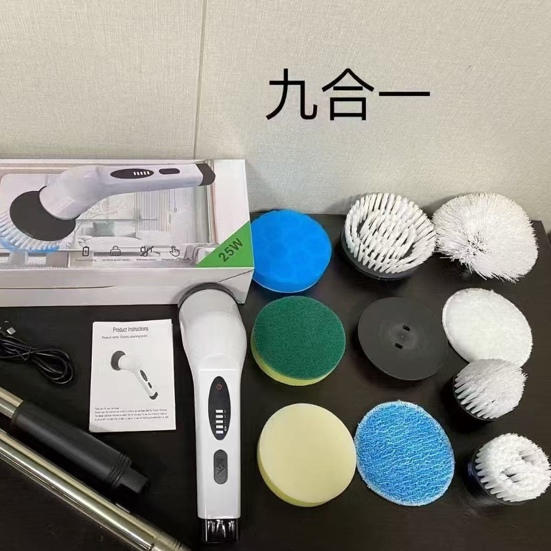 Cepillo de limpieza eléctrico recargable inalámbrico, Plástico, Carga Inalámbrica, para Autos, Cocina y Baño