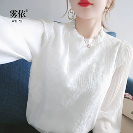 蕾丝衫雪纺衫;女式衬衫;半身裙