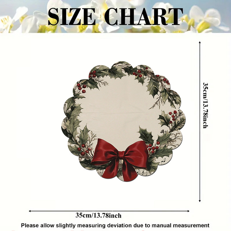 American-Style Cross-Border Christmas Placemats, Restaurant Kitchen Non-Slip Heat Insulation Mats, Stain-Resistant and Wear-Resistant Table Coasters in Stock