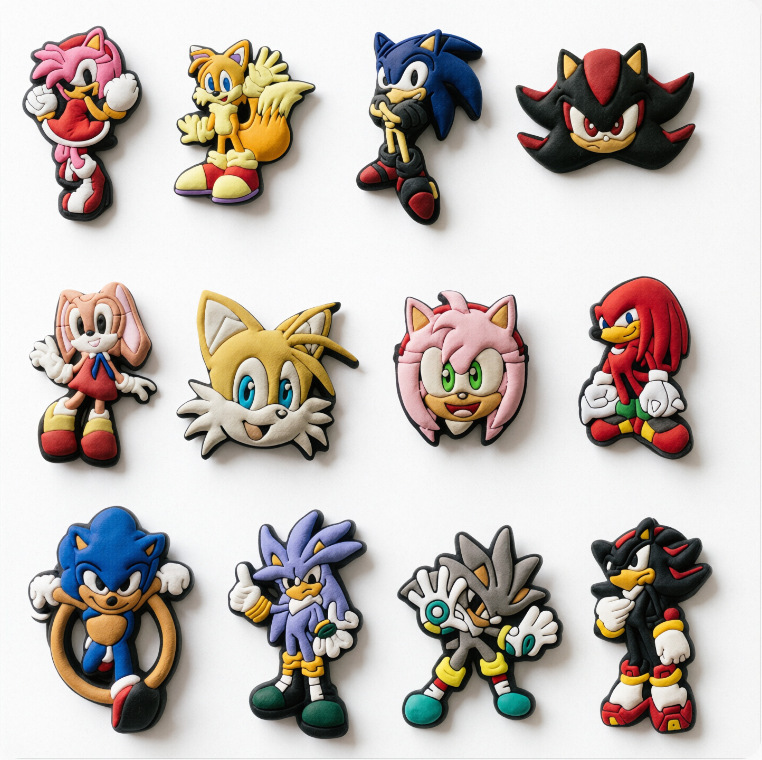 Sonic Clog Shoe Accessories DIY Cute Cartoon Shoe Charms Shoe Buckle Accessories Pvc Soft Rubber Decoration Factory Wholesale Sonic Clog Shoe Accessories DIY Cute Cartoon Shoe Charms Shoe Buckle Accessories Pvc Soft Rubber Decoration Factory Wholesale