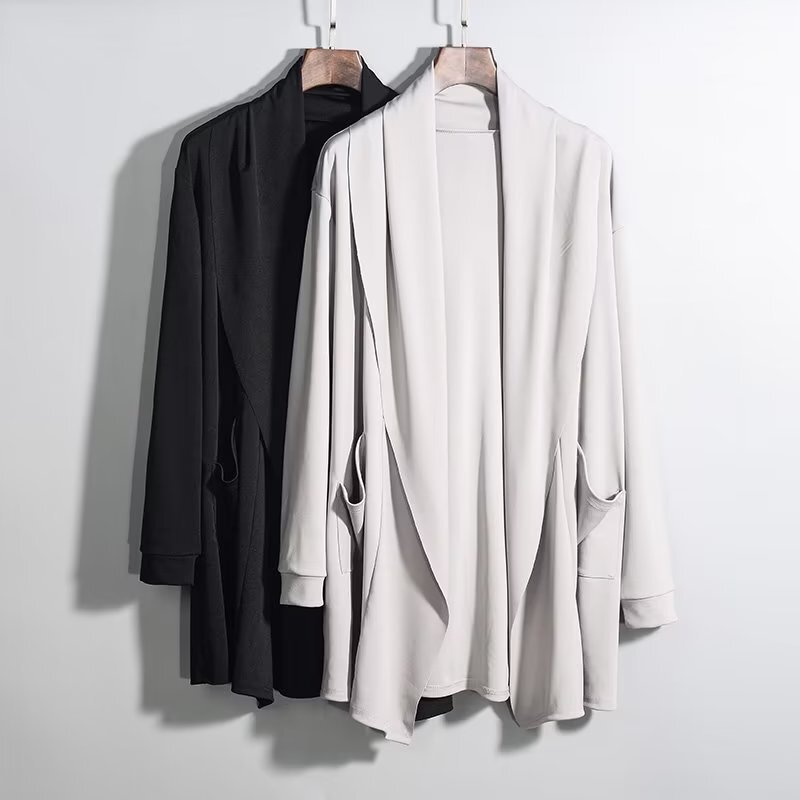 Dark Wizard Cloak Mid-Length Sweater Assassin Creed Windbreaker Hooded Men's Mid-Length Cloak Jacket Men