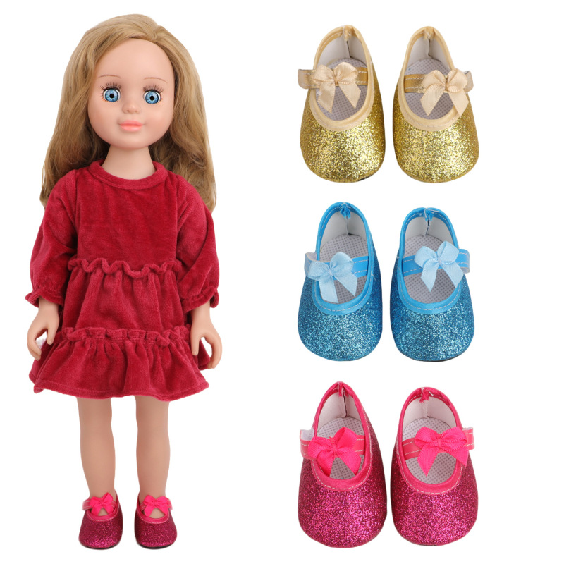 7.5cm Shiny Bow-Knot Shoes Suitable for 18inch American Girl Dolls, Cute Trendy Sneakers 7.5cm Shiny Bow-Knot Shoes Suitable for 18inch American Girl Dolls, Cute Trendy Sneakers