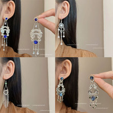 新中式复古长款祥云流苏耳环女国风小众潮流设计轻奢高级感耳饰