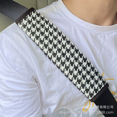 Seat belt shoulder pad Pad Houndstooth Bow Car