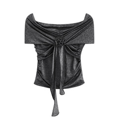 一字肩上衣女小個子夏季新款立體玫瑰花純欲辣妹露肩短款修身t恤