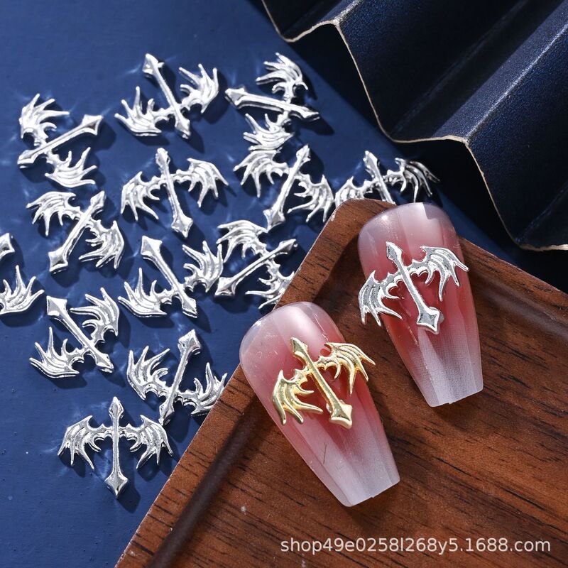 Nail Art Cross-Border Alloy Jewelry Nail Metal Sagittarius Constellation Cross Wear Nail DIY Nail Art Jewelry Factory