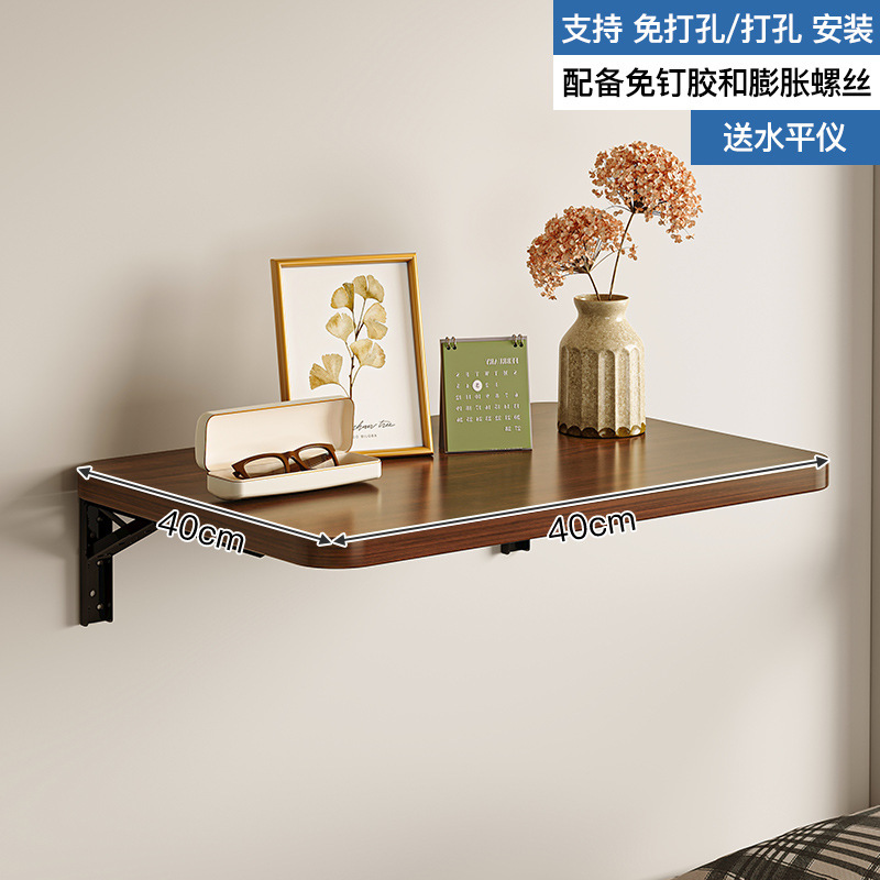 Estante de pared Estante de exhibición de pared de color nogal Estante de exhibición Estante de almacenamiento de pared Estante suspendido Tabique de una palabra