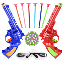 儿童玩具吸盘软弹枪塑料子弹左轮手枪发射器竞技射击飞镖男女孩子