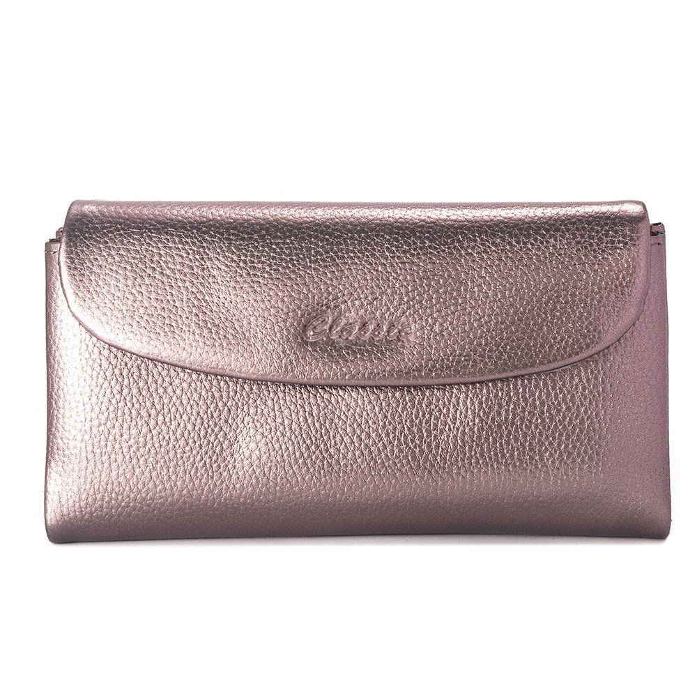 Cross-Border Long Genuine Leather Wallet Top Grain Cowhide Women's Luxury Glossy Clutch New Long Wallet For Women - Thumbnail 6