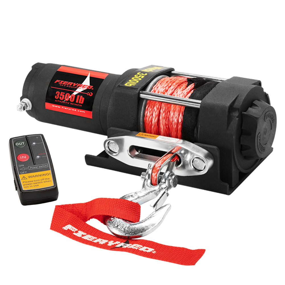 Fieryred 3500LBS 无线尼龙电动绞盘 越野车汽车自救脱困绞盘
