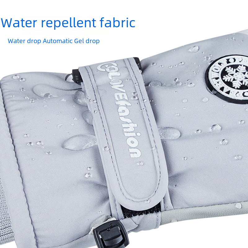 Winter Warm Ski Gloves Men's and Women's Cycling Windproof Water-splashing Touch Screen Couple Cotton Thickened Cycling PU Gloves_maomaolike.com