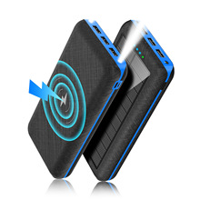 私模3USB无线太阳能充电宝30000毫安大容量双灯户外移动电源CE/UL