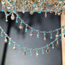 链条diy 海女 锆石批花贝壳吊钻 古风头饰链子diy 异域服饰配件