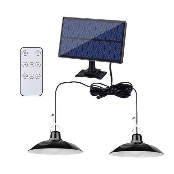 Solar Lamp Split-Type Solar One-To-Two Ultra-Bright Chandelier Indoor and Outdoor Remote Control Light-Controlled Waterproof Garden Lamp