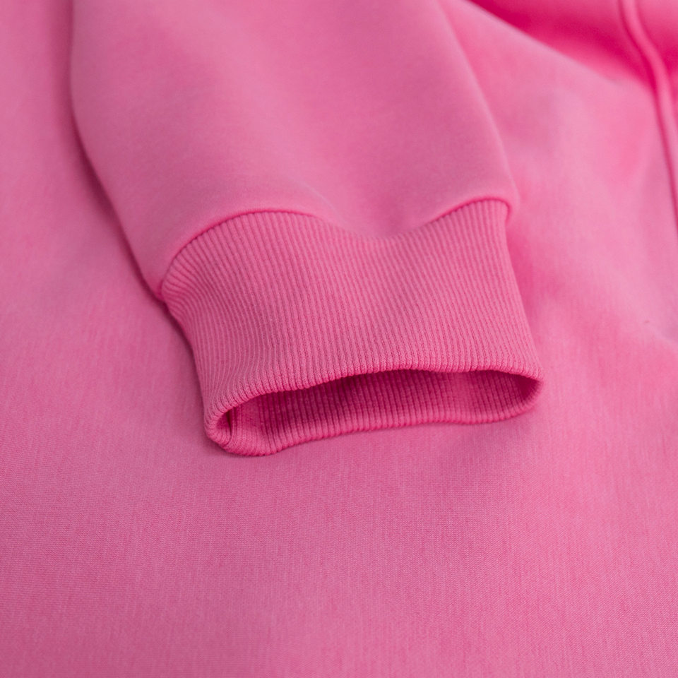 Áo hoodie nỉ lông dáng rộng có mũ và túi, tay dài, dáng unisex — Màu cà phê, Màu hồng, Màu xám, Màu đen chi tiết 24