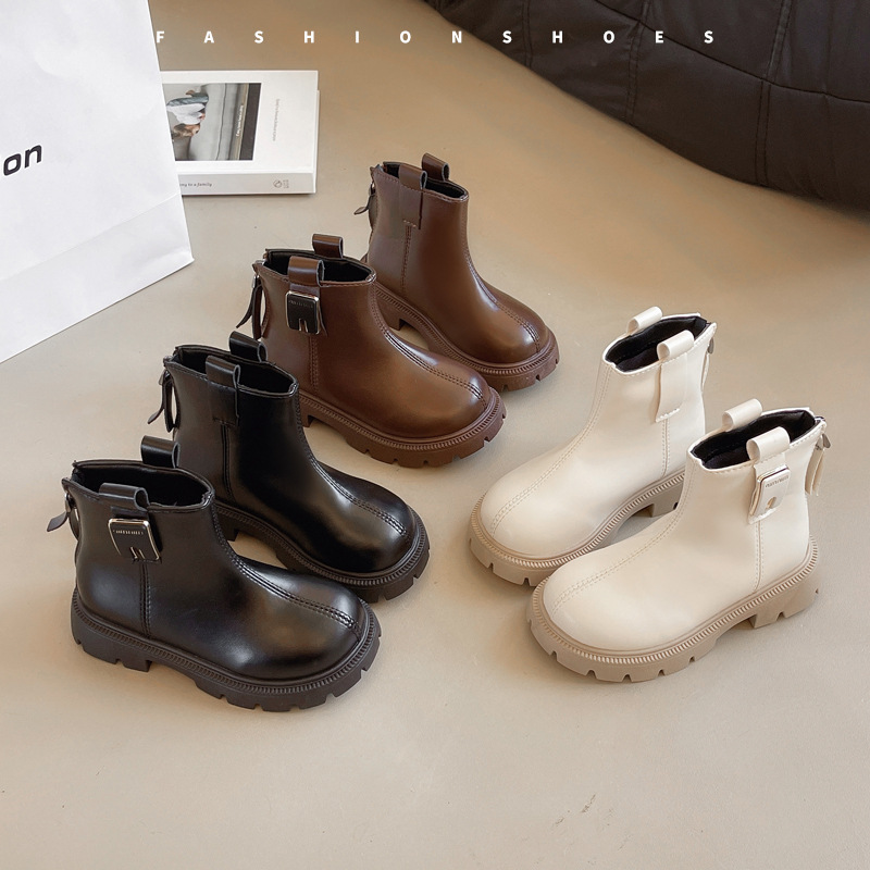 Martin 2024 Autumn/Winter New Collection Children's Short Black Soft soled British Style Girls' Boots_voghion.com