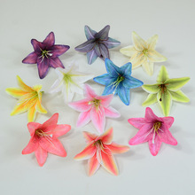 3D绢布百合花朵商场景观布置高度仿真百合花橱窗展柜摆放花艺插花