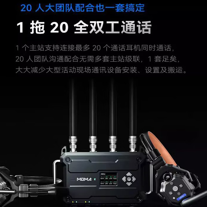 MOMA MOMA Sound Transmission 2000 ワイヤレス通話システム 350m 全二重ヘッドセットディレクター内部インターホンヘッドセット|undefined