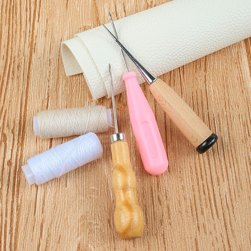 Nuevas herramientas de costura de cuero forma de calabaza mango de madera puncher herramientas hechas a mano en stock al por mayor