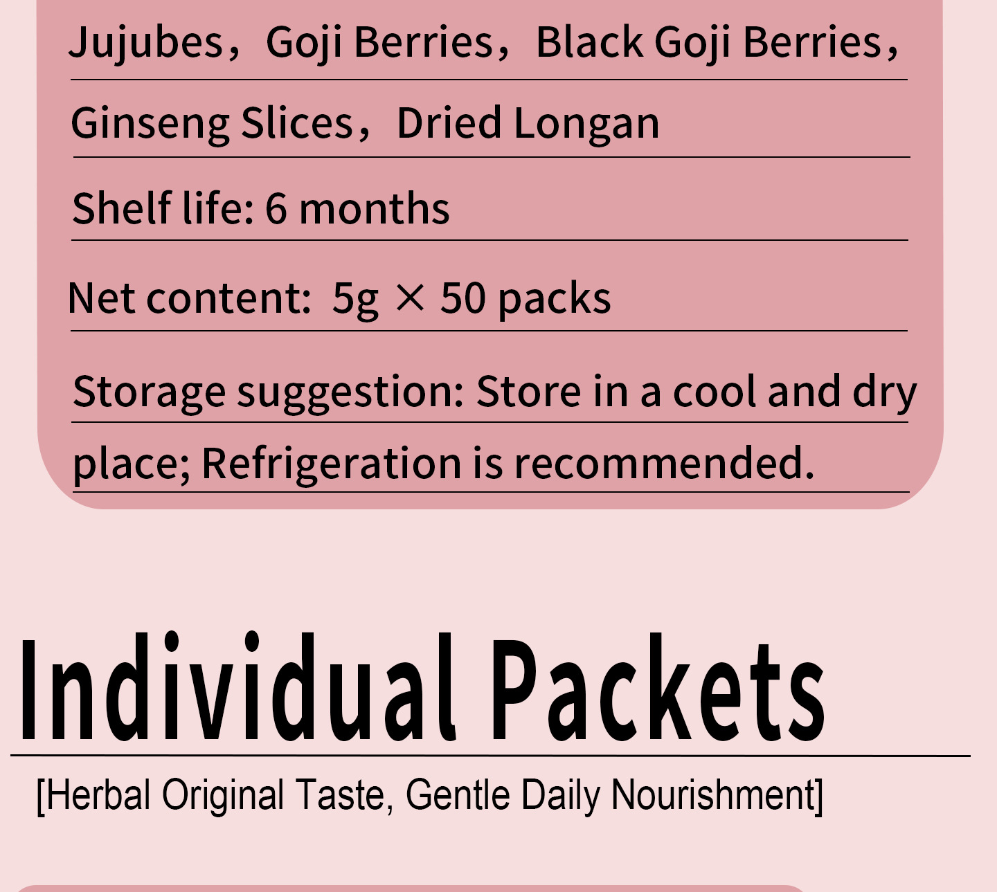 Ginseng Black Goji Mulberry Red Date Longan Wellness Tea Bags 25 Pack Sugar Free Herbal Tea overview