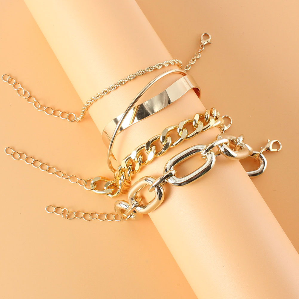 Simple Thread Smooth Mix And Match Twist Chain Bracelet display picture 2