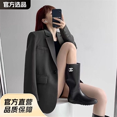 灰色西装外套女春秋百搭新款高级感炸街设计感休闲时尚洋气小西服