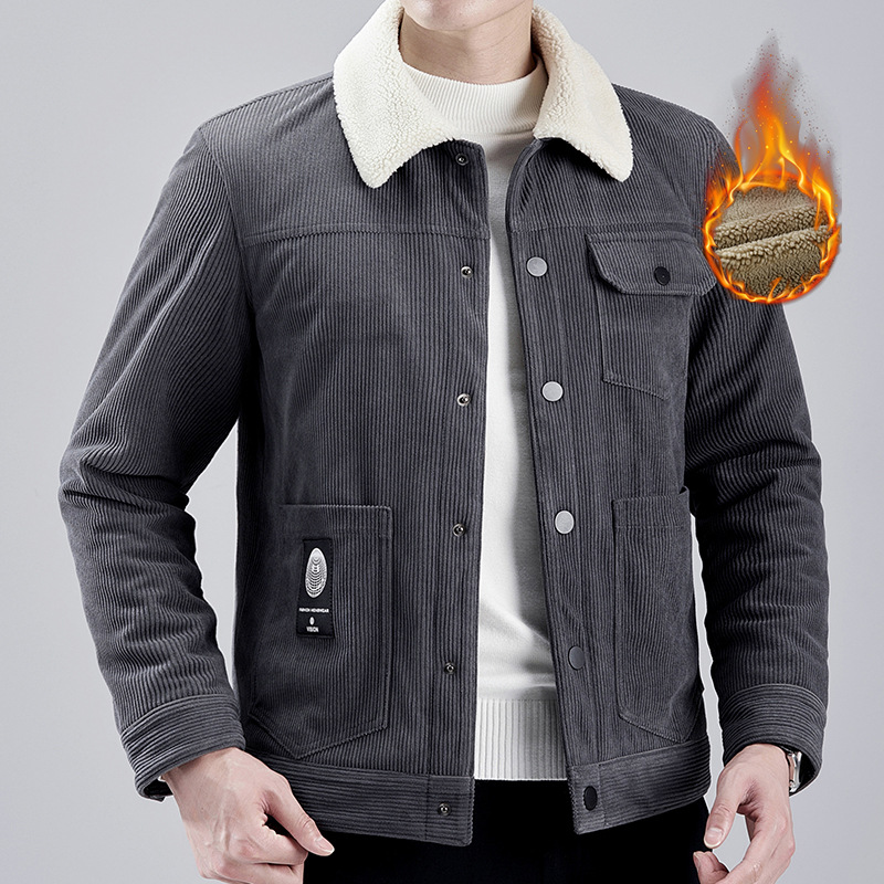 2022 nuevo Otoño e Invierno chico duro transfronterizo Forrado de lana para hombres engrosado Youth Plus size jacket chaqueta de pana para hombres