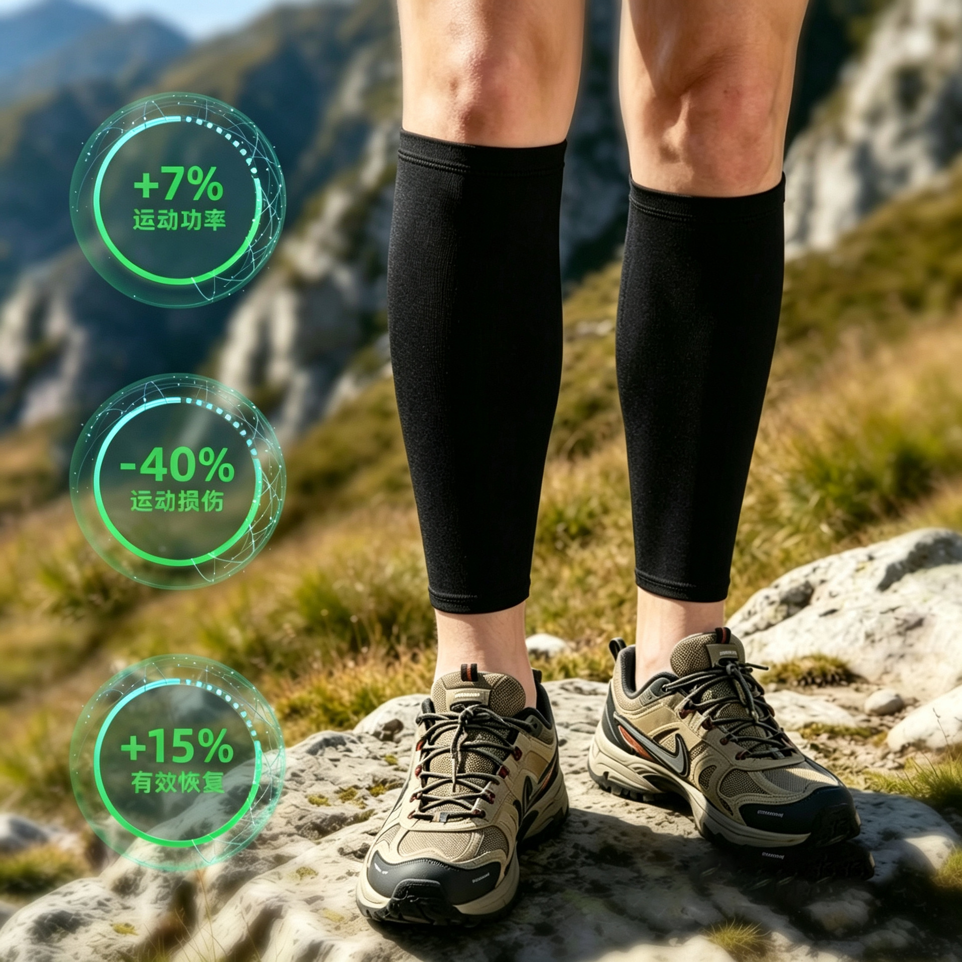 Unisex sports calf sleeves, breathable, quick-drying, anti-curling, for marathon running, jump rope, fitness, and compression protection
