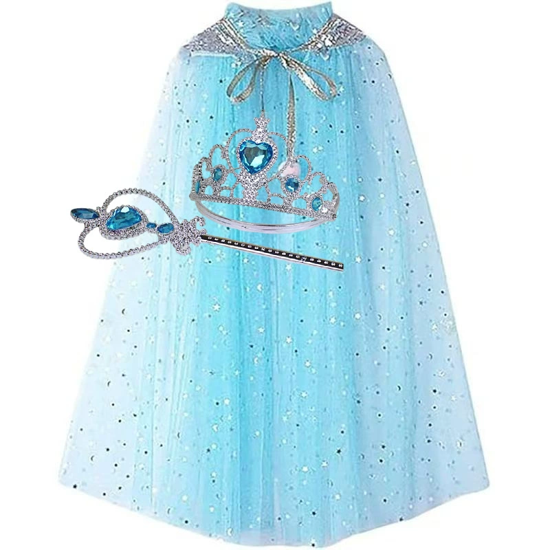 Комплект плаща Эльзы, костюмы для выступлений на Хэллоуин, детский день, детские игрушки, новогодние игрушки, подарки для детей