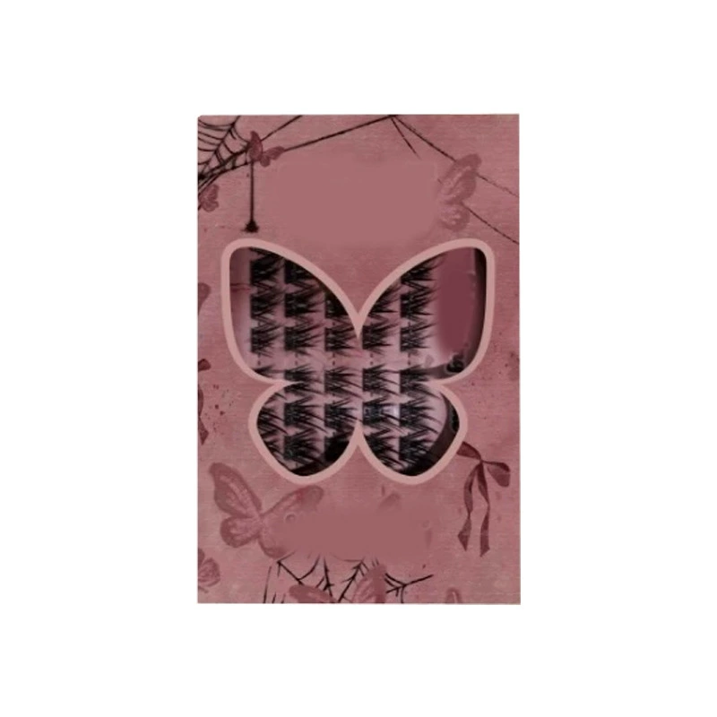 Новый продукт "Gloomy Butterfly Girl" оригинальный стиль бабочки J-образный кривой крепеж, удлиняет кончик глаза с одиночным кластером ложных ресниц