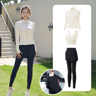 Yoga Clothes Sports suit Women's Elastic Quick-drying Slim-fit Slimming High-waist Fitness Clothes Running Clothes Morning Running Clothes New Style