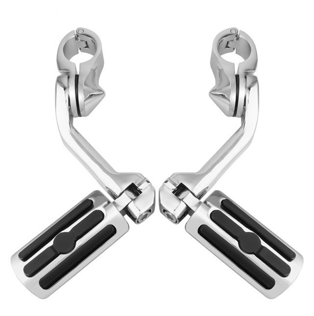 Ha Lei – Motorcycle Modified Guard Motorcycle pedals - long-three-vertical-foot-pegs-electroplated