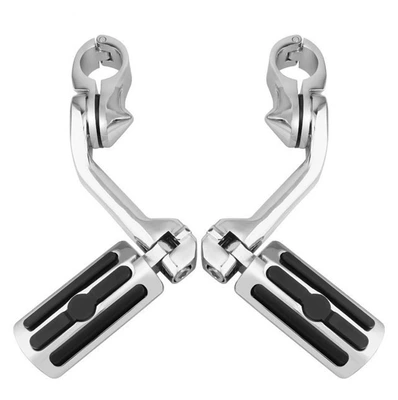 Harley Motorcycle Suitable for Glide Motorcycle pedals - long-three-vertical-pedals-electroplated