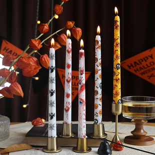 Halloween Ghost 25cm Long Rod Printed Paraffin Smokeless Candle Holiday Creative Decorative Gift European Style Candle