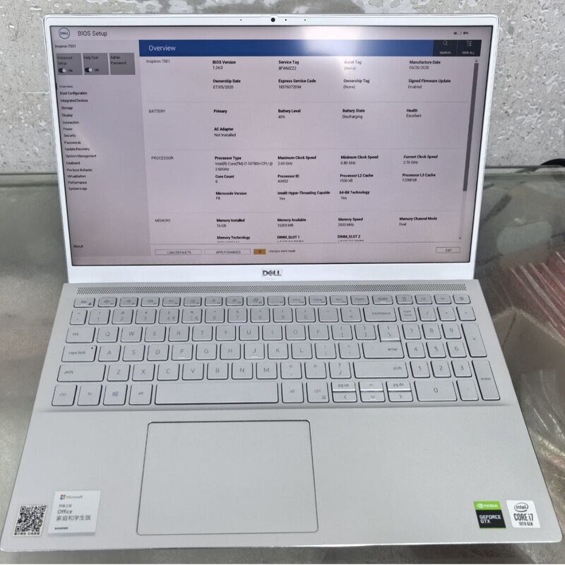 Lingyue 7501 Laptop I7-10750H Gtx1650Ti Independent Graphics 40g 512g Gaming Notebook White