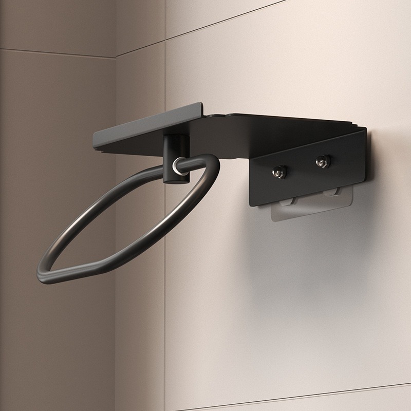 Transfronterizos sin perforación colgante de pared conjunto de colgante de baño toalla barra de toalla anillo de toalla oval colgante de almacenamiento de toalla
