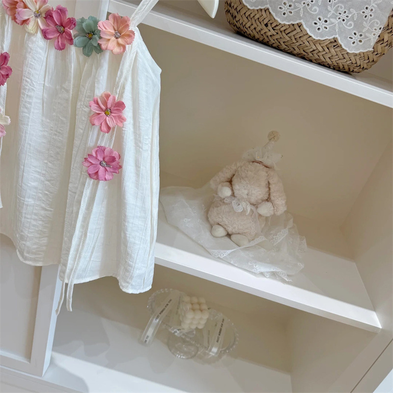 [Qichibaby] vacaciones románticas viento2025 niñas flores vestidos de cinturón vestido de princesa de estilo occidental