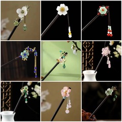 古風髮簪頭飾日常簡約流蘇步搖花朵簪子女小眾盤發中國風髮釵配飾