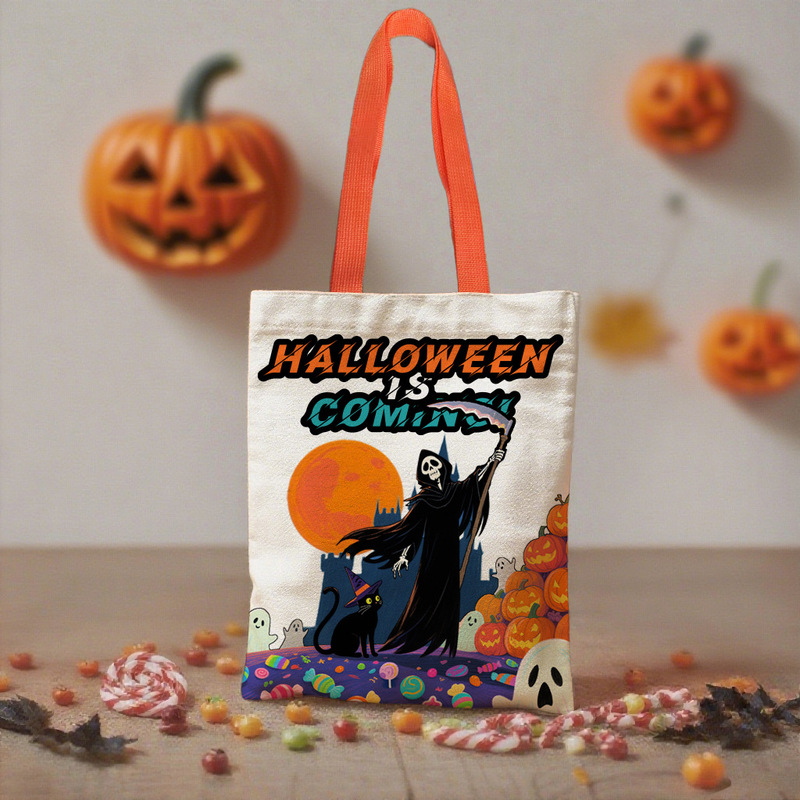 クロスボーダーハロウィンキャンバスバッグ魔女ゴーストフェスティバルパーティー幼稚園キャンディーギフトバッグギフトショッピングモール包装袋|undefined