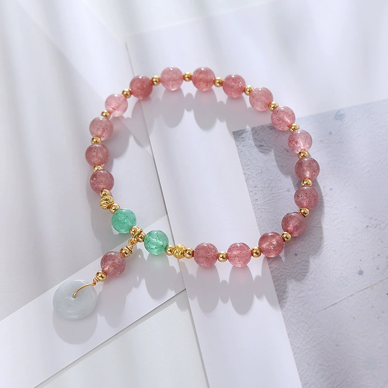 Изумрудный защитный талисман, пряжка, хрустальная bracelet, простой и элегантный дизайн, подарок на день рождения