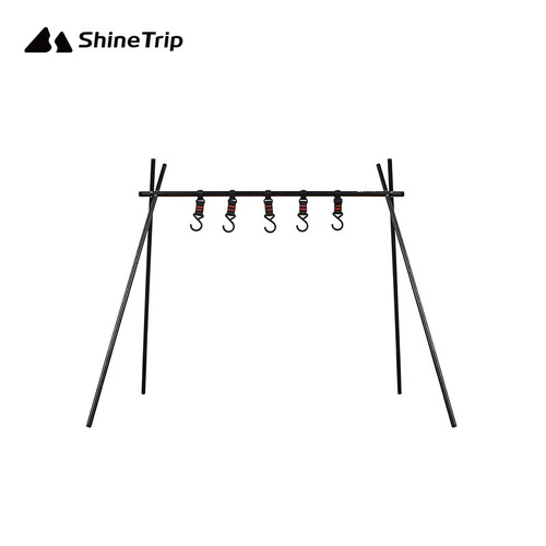 Shanqu Aluminum Alloy Portable Storage Hook Rack Outdoor Folding Tripod Camping Tableware Storage Organizing Hanger