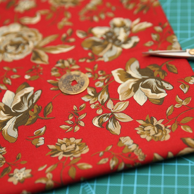 Tela de bordado hecha a mano para patchwork DIY, tela de bordado Lu, tela de bordado de moda, tela floral de algodón para punto de cruz y muñecas.