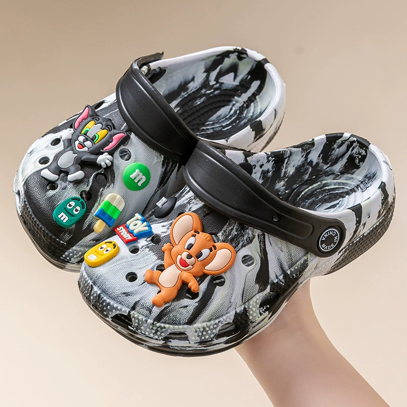 Детские пещерные туфли летние дети среднего и среднего возраста легкие в помещении мягкие подошвы нескользящие мультфильмы маленький мальчик Баотоу холодные тапочки