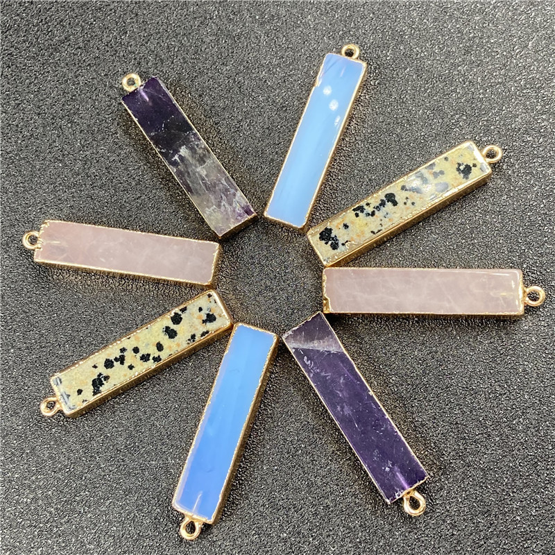 5g Weight Pendant Necklace Classification Polishing Design White, Purple Color Retro Rectangle Faceted Gemstone Wholesale Diy Material 2